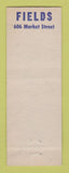 Matchbook Cover - Fields Men's Clothes Chattanooga TN