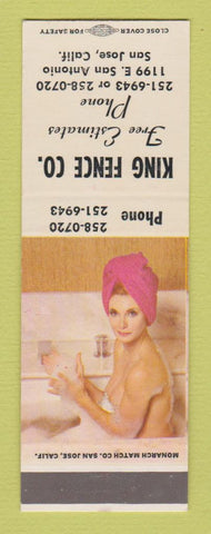 Matchbook Cover - King Fence San Jose CA pinup SAMPLE