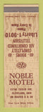 Matchbook Cover - Noble Motel Cleveland OH