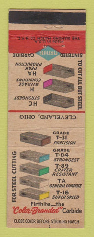 Matchbook Cover - Firthite Cleveland OH Carbide Firth Sterling