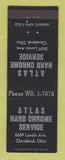 Matchbook Cover - Atlas Hard Chrome Service Cleveland OH