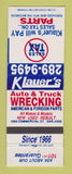 Matchbook Cover - Klauer's Auto Parts San Jose CA WEAR