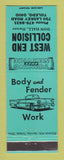 Matchbook Cover - Wend End Collision Auto Body Toledo OH