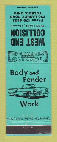 Matchbook Cover - Wend End Collision Auto Body Toledo OH
