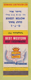 Matchbook Cover - GTL Gulf Trail Motor Lodge Sardis MS Best Western