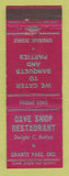 Matchbook Cover - Cave Shop Restaurant Grants Pass OR WORN