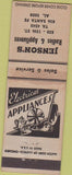 Matchbook Cover - Jenson Radio  and  Appliances wear no town