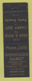 Matchbook Cover - Sherwood's Market Lebanon OH WEAR