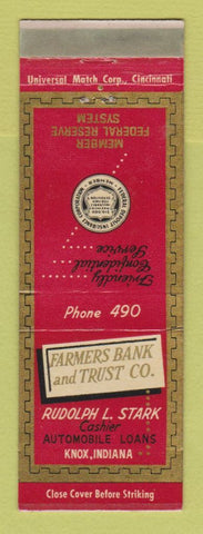 Matchbook Cover - Farmers Bank and Trust Knox IN WEAR
