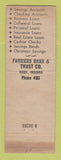Matchbook Cover - Farmers Bank and Trust Knox IN WEAR