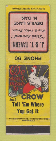 Matchbook Cover - J&T Tavern Devils Lake ND WRITING
