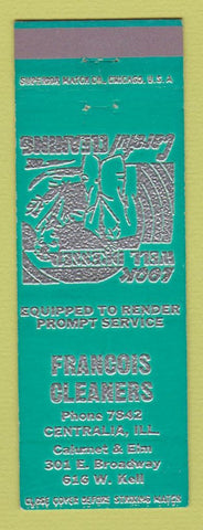 Matchbook Cover - Francois Cleaners Centralia IL