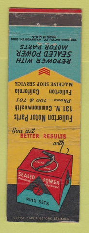 Matchbook Cover - Sealed Power Piston Rings Fullerton CA Auto Parts WORN