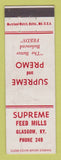 Matchbook Cover - Supreme Feed Mills Glasgow KY low phone #