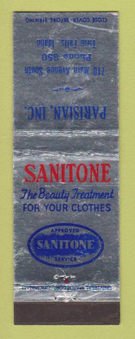 Matchbook Cover - Sanitone Parisian Dry Cleaning Twin Falls ID WEAR