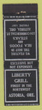 Matchbook Cover - Liberty Grill Astoria OR WEAR