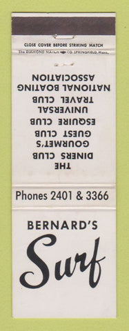 Matchbook Cover - Bernard's Surf Coca Beach FL