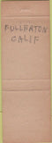 Matchbook Cover - McRoberts TV Television Repair Fullerton CA