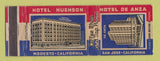 Matchbook Cover - Hotel De Anza San Jose CA Hughson Modesto WEAR