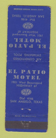 Matchbook Cover - El Patio Motel San Angelo TX WEAR
