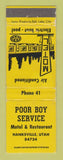 Matchbook Cover - Poor Boy Service Motel Restaurant Hanksville UT