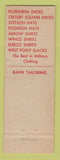 Matchbook Cover - JM Alvarez Clothing Military Civilian Starke FL