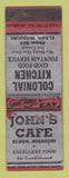 Matchbook Cover - John's Cafe Colonial Kitchen Eldon MO WORN
