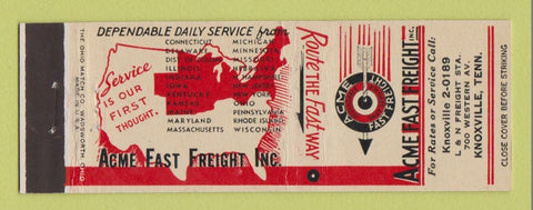 Matchbook Cover - Acme Fast Freight Trucking Knoxville TN