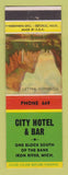 Matchbook Cover - City Hotel Bar Iron River MI low phone #