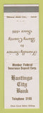 Matchbook Cover - Hastings City Bank Hastings MI WORN