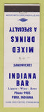 Matchbook Cover - Indiana Bar Peru IN