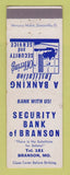 Matchbook Cover - Security Bank of Branson MO low phone #