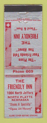 Matchbook Cover - The Friendly Inn North Platte NE low phone #