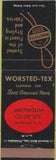 Matchbook Cover - Worsted-Tex Clothing Hanover NH