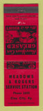 Matchbook Cover - Meadows & Rogers oil gas Clay City KY