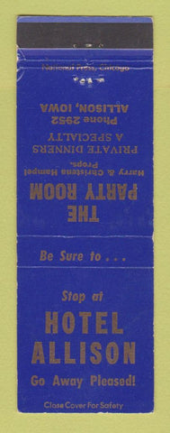 Matchbook Cover - Hotel Allison Allison IA WEAR