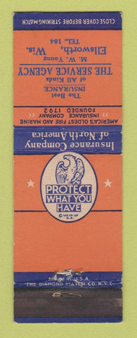 Matchbook Cover - Insurance Company of North America Ellsworth WI low phone #