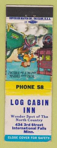 Matchbook Cover - Log Cabin Inn International Falls MN low phone #