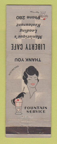Matchbook Cover - Liberty Cafe Manistique MI low phone # WEAR
