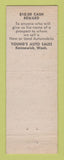 Matchbook Cover - Young's Auto Sales Kennewick WA