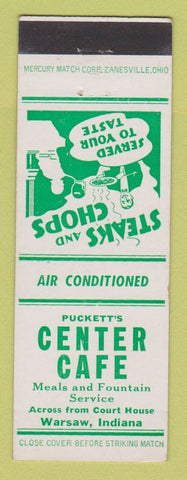 Matchbook Cover - Puckett's Center Cafe Warsaw IN