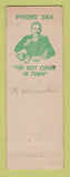 Matchbook Cover - Puckett's Center Cafe Warsaw IN