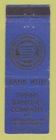 Matchbook Cover - Tippins Banking Claxton GA WEAR