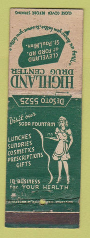 Matchbook Cover - Highland Drug Center St Paul MN girlie WORN