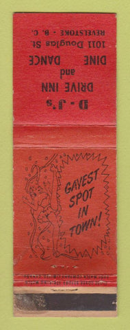 Matchbook Cover - DJ's Drive Inn Revelstoke BC girlie WORN