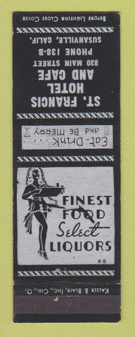 Matchbook Cover - St Francis Hotel Cafe Susanville CA girlie