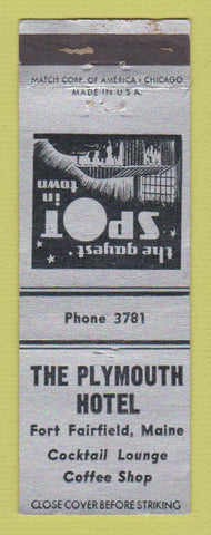 Matchbook Cover - Plymouth Hotel Fort Fairfield ME WEAR