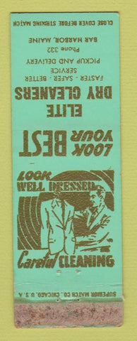 Matchbook Cover - Elite Dry Cleaners Bar Habor ME WORN