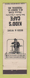 Matchbook Cover - Kidd's Cafe Frederick MD low phone # WEAR