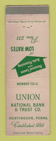 Matchbook Cover - Union National Bank Trust Huntingdon PA